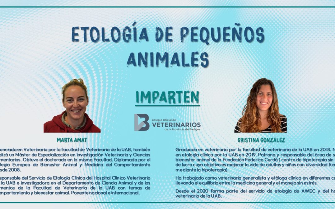 II JORNADA DE ETOLOGÍA CLÍNICA PARA PEQUEÑOS ANIMALES